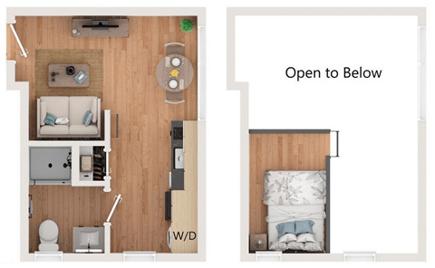 Floor plan for studio, 1 bath, 325 sqft